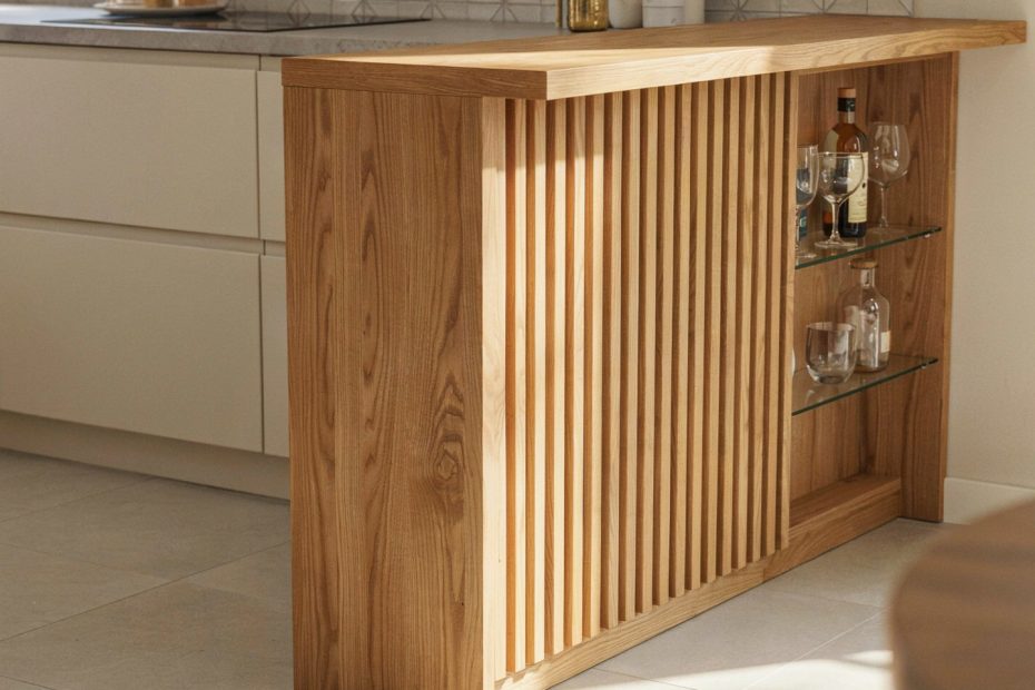 Camouflaged Wood Panel Bathroom Cabinet | Hidden Storage for Modern Bathroom Design