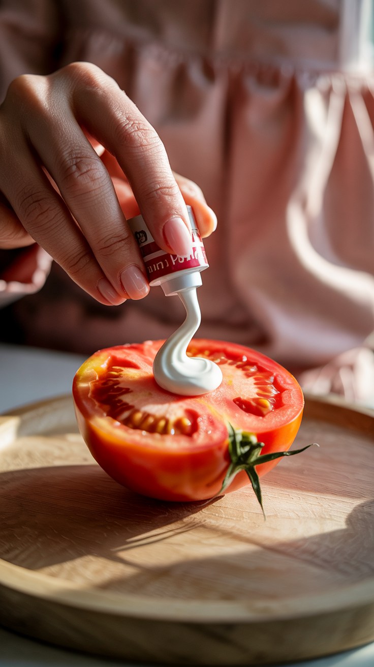 Natural Tomato Toothpaste Face Mask for Clear Acne-Free Skin