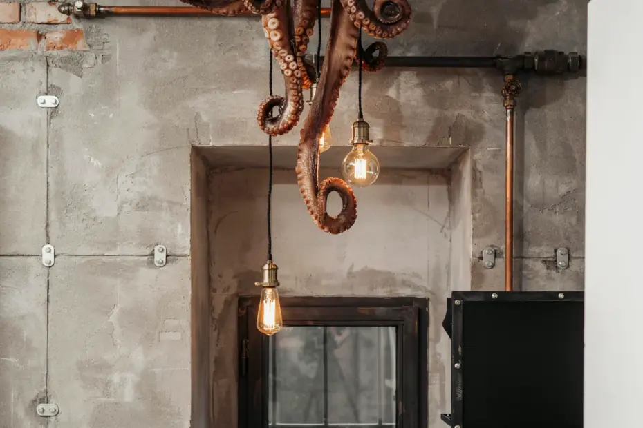 Steampunk Octopus Chandelier | Lovecraft Kraken Lighting for Industrial Home Decor