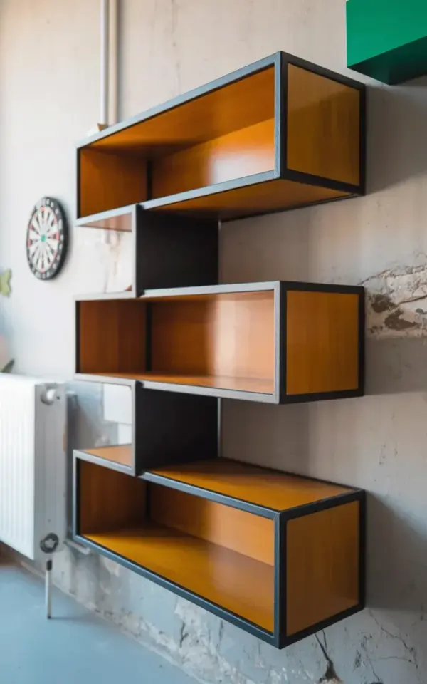 Quick how-to: hang a modern geometric zigzag shelf on concrete wall