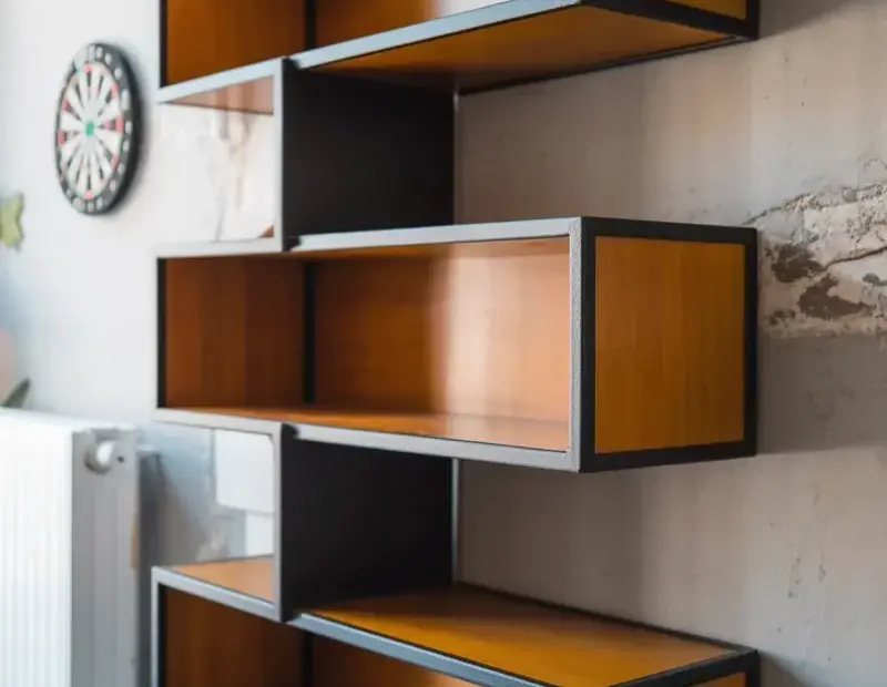 Quick how-to: hang a modern geometric zigzag shelf on concrete wall
