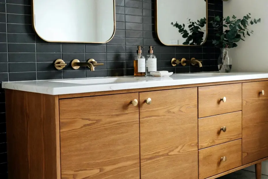 Industrial Bathroom Makeover Before and After: Hotel Vibe with Metal & Wood