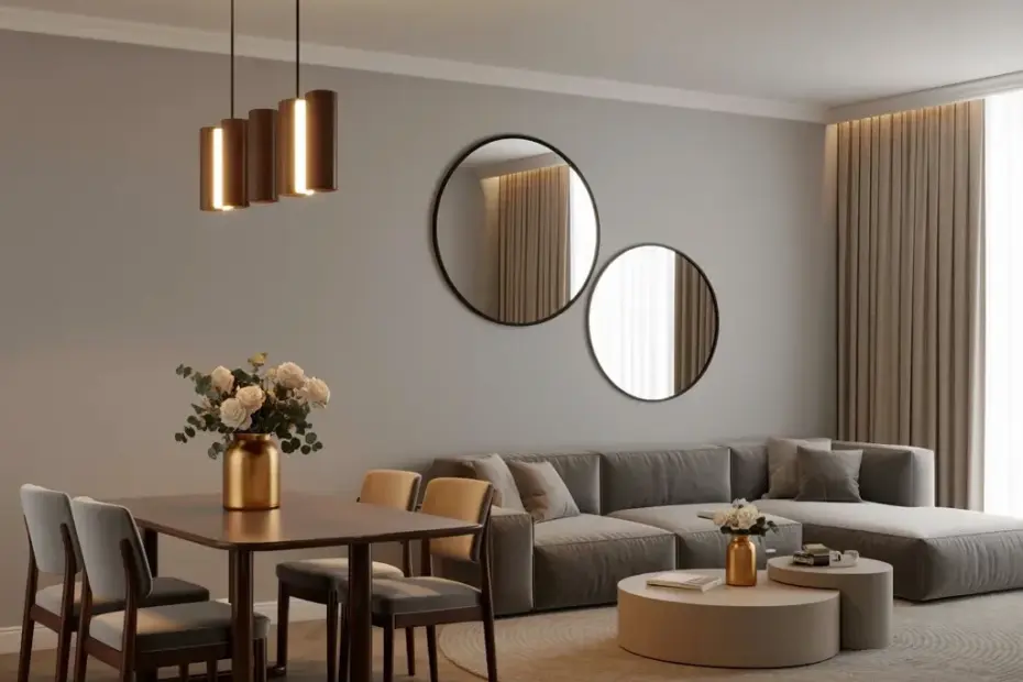 Modern Luxury Living Room and Dining Room Combo with Neutral Tones
