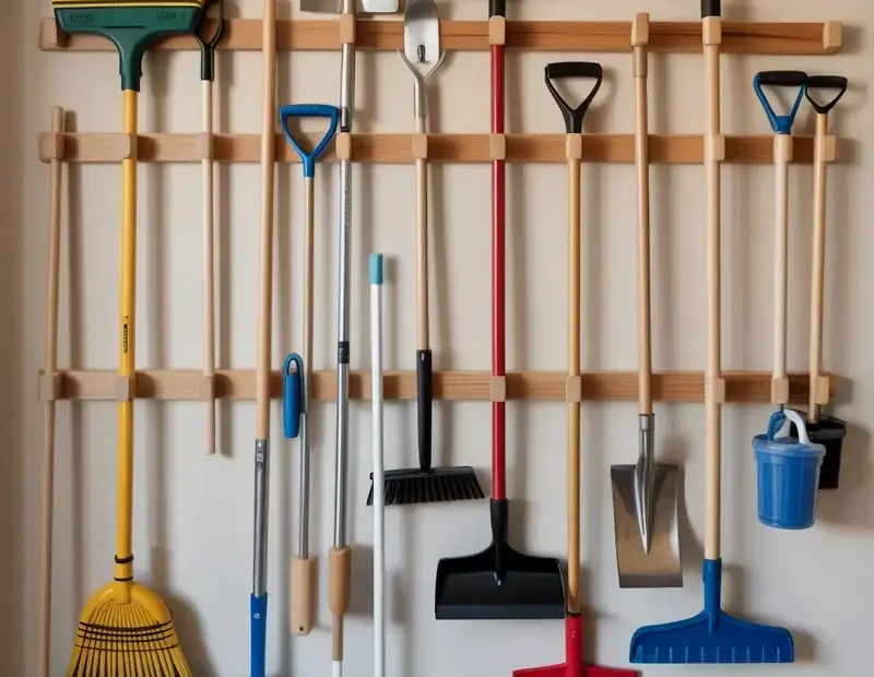 Budget Garden Tool Storage Rack - DIY Wooden Peg Wall Organizer