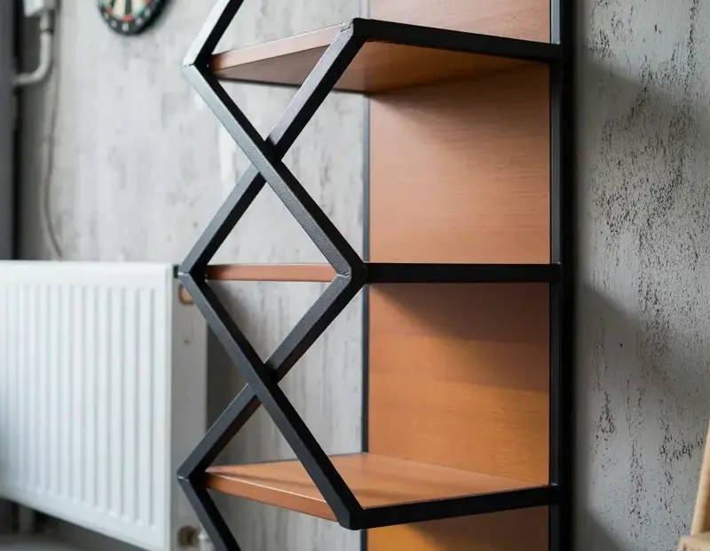 This Geometric Wall Shelf Gives Our Cozy Den a Modern Zigzag Vibe